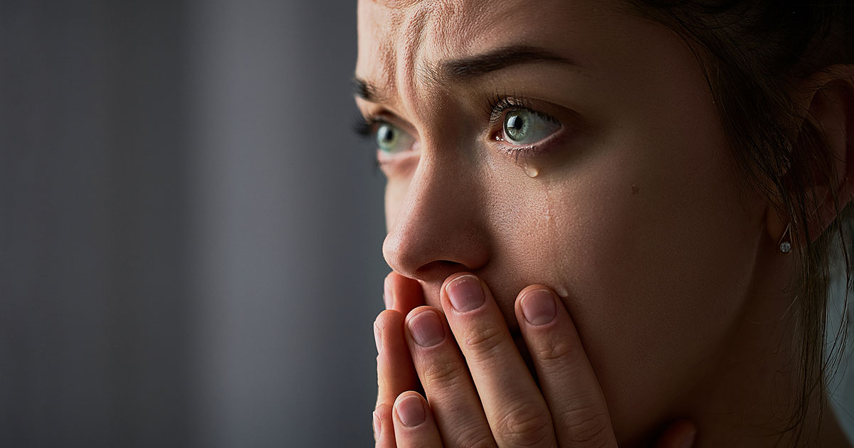 woman with tears in her eyes