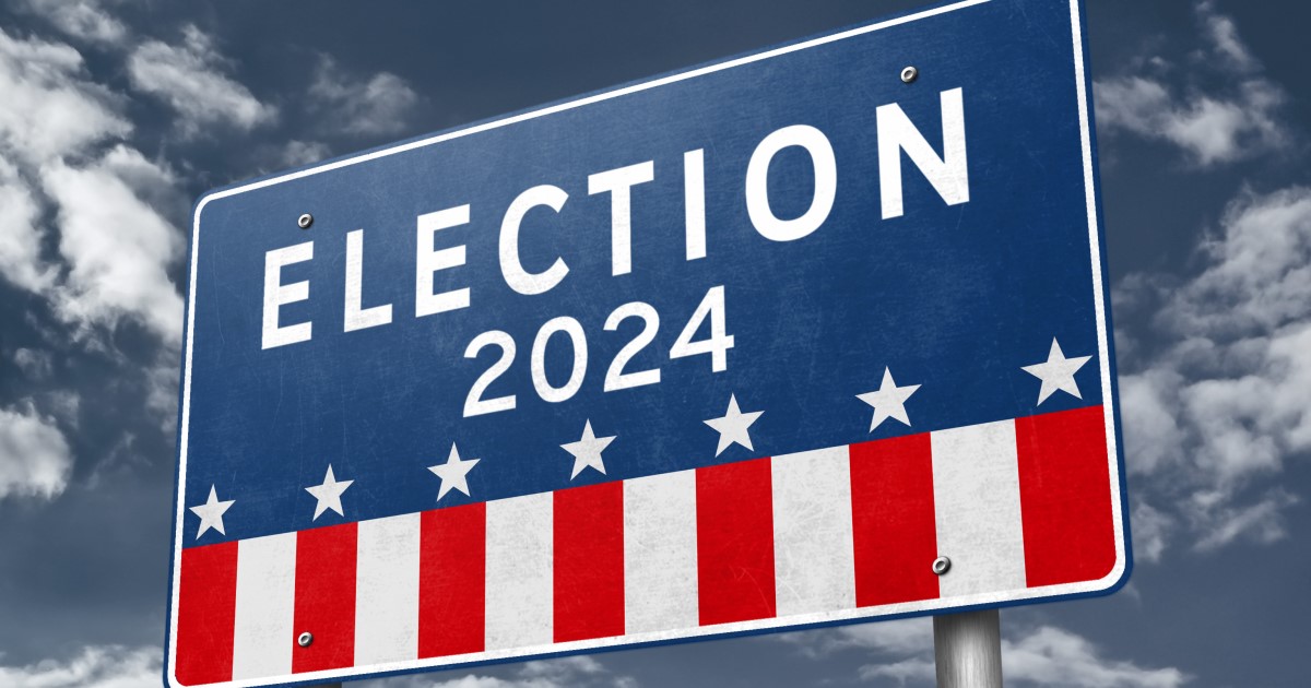 Road sign that says "Election 2024"