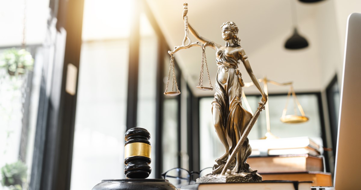 Statue of Justice in a law office