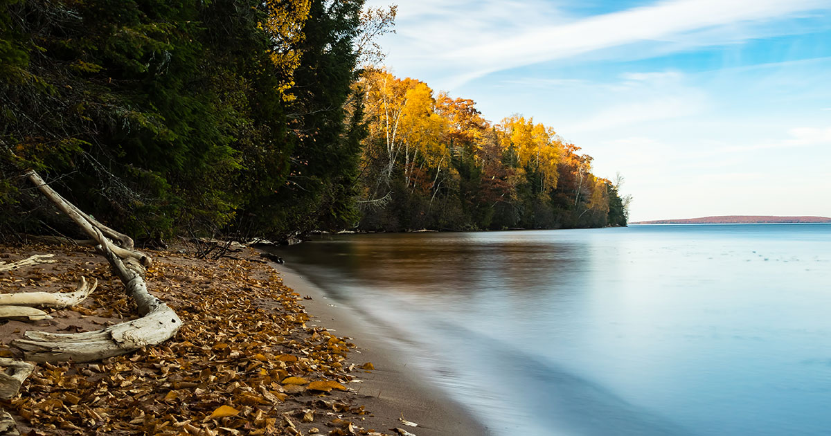 Shore off Red Cliff Reservation at Frog Bay Tribal National Park