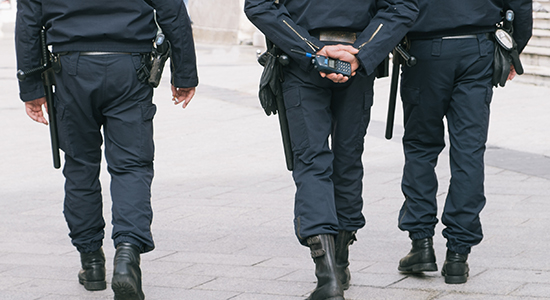police boots on the ground