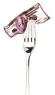 money and fork