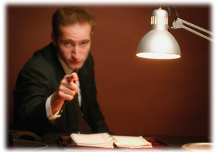 man pointing finger