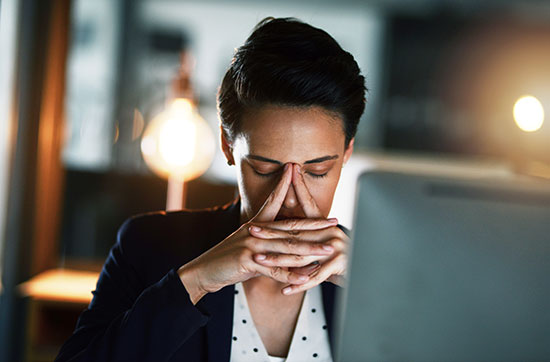 stressed businesswoman