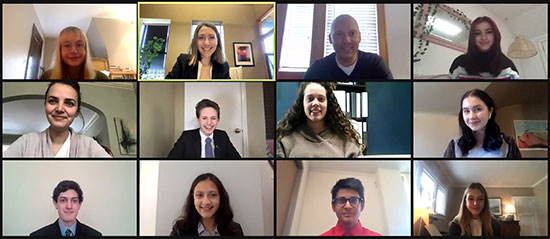 The Shorewood High School mock trial team members pose for a Zoom photo