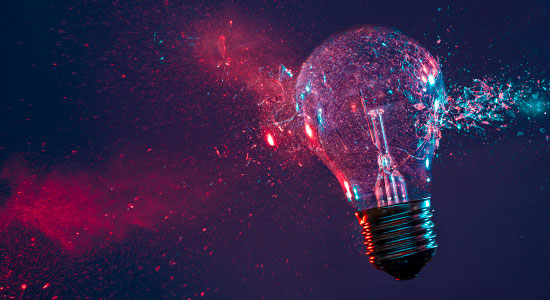 exploding lightbulb